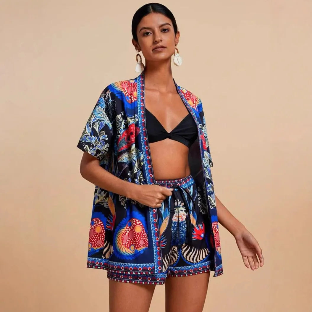 Soleia™ Kimono Set – Boho-eleganse med tropisk preg